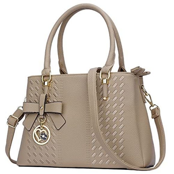 Khaki Quilted Vegan Shoulder Satchel Satchels